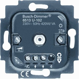 Busch-Jaeger tronic dimmer 40-400W 6513U (gloeilamp / halogeen 230V / tronic)